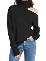 Elegant Off Shoulder Women's Sweater with Abstract Design - MRC STORESweaters & HoodiesMy StoreElegant Off Shoulder Women's Sweater with Abstract Design - MRC STOREMRC STORECJMY225336109IRBlackL