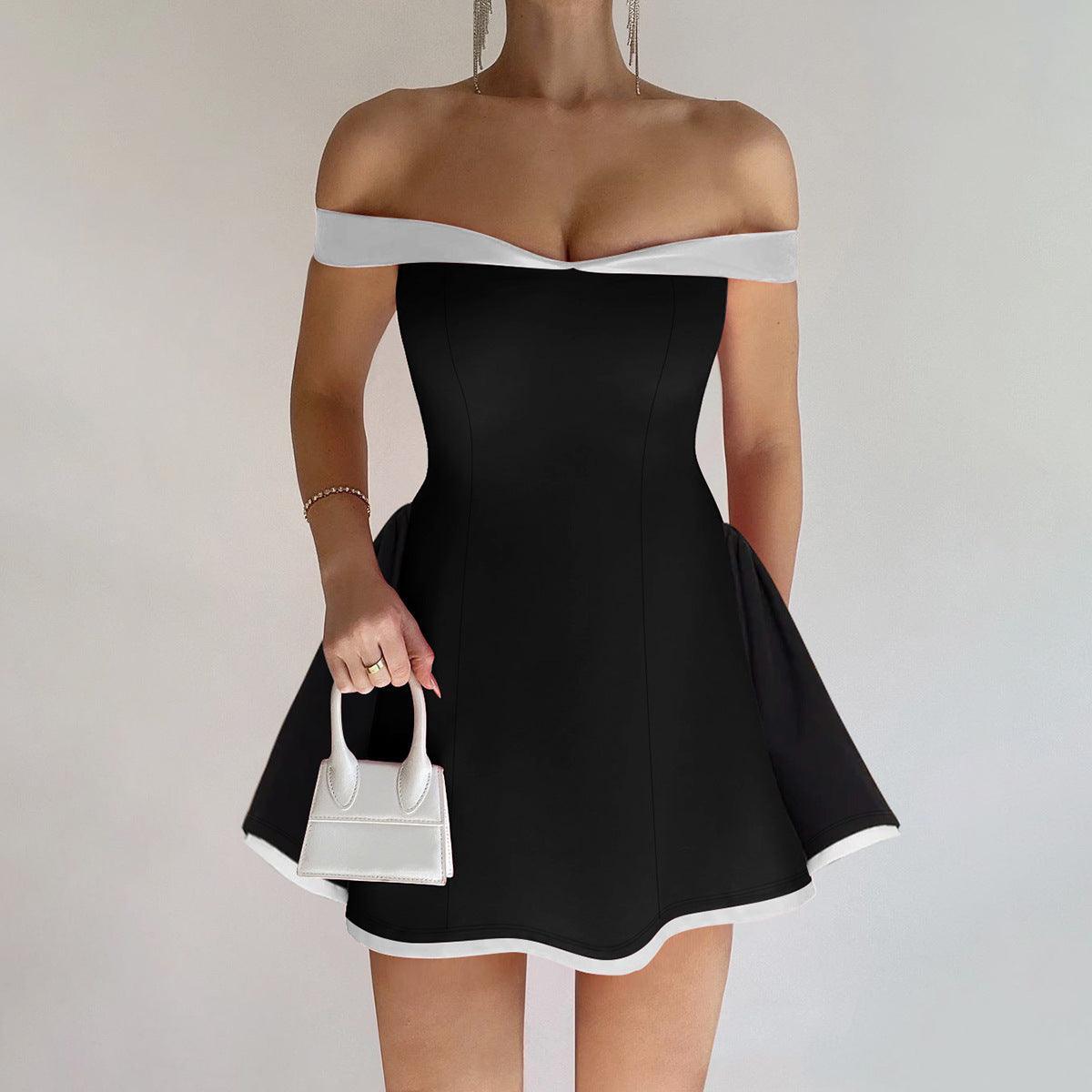 Elegant Women's Tube Top Slim Fit Backless Dress - High Waist Sleeveless Fashion - MRC STORE