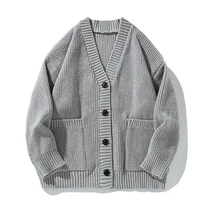 Thick Needle Heavy Texture Cardigan Sweater – Street Fashion for Autumn and Winter My Store  35.12