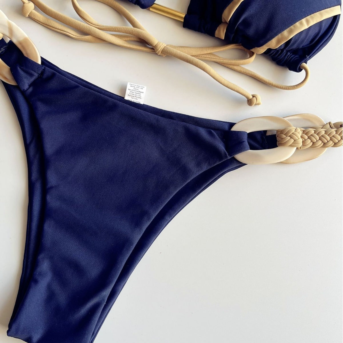 Women’s Lace-Up Bikini - Solid Color Swimsuit My Store 