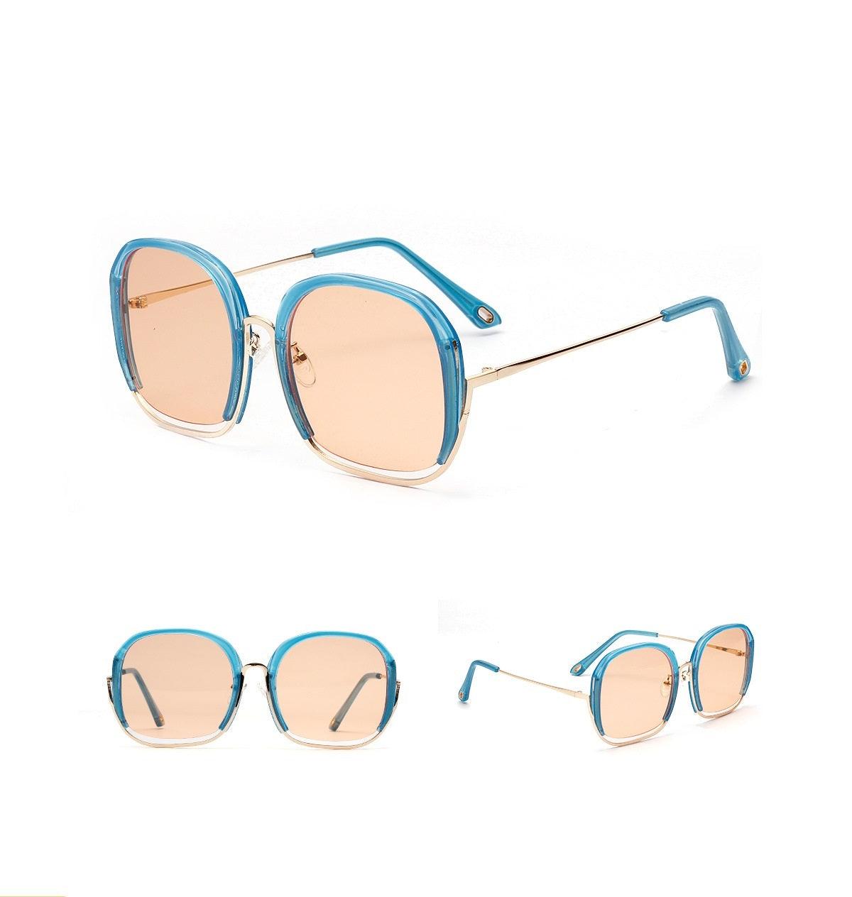 Colorful Fashionable Large Half-Frame Sunglasses – UV400 Protection My Store  19.59