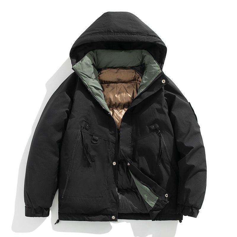 Fashion Hooded Couple Jacket Warm Coat - MRC STORETopMy StoreA hooded couple jacket in beige color with a visible green lining, designed with side seam sidekick pockets and a hood.MRC STORECJPK212035920TGBlack3XL