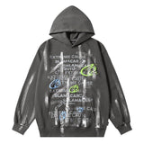 Fashion Letter Printed Graffiti Streetwear Hoodie with Bold Typography - MRC STORE