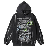 Fashion Letter Printed Graffiti Streetwear Hoodie with Bold Typography - MRC STORE