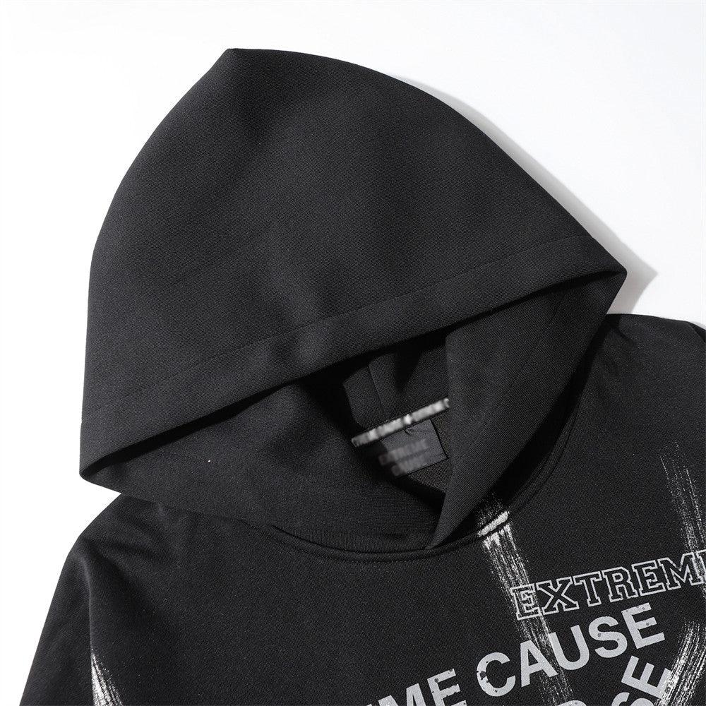 Fashion Letter Printed Graffiti Streetwear Hoodie with Bold Typography - MRC STORE