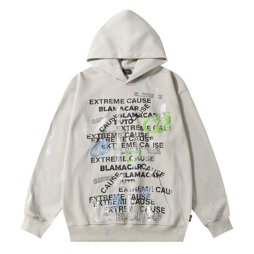 Fashion Letter Printed Graffiti Streetwear Hoodie with Bold Typography - MRC STOREHoodieMy StoreFashion Letter Printed Graffiti Streetwear Hoodie with Bold Typography - MRC STOREMRC STORECJWY209623111KPGray ApricotL