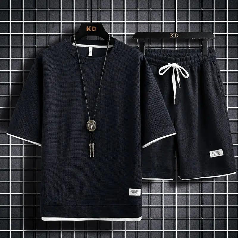 Fashion Solid Color T-Shirt Set - MRC STORETopMy StoreFashion Solid Color T-Shirt Set - MRC STOREMRC STORECJDS147917649WDNavy BlueS