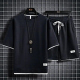 Fashion Solid Color T-Shirt Set - MRC STORETopMy StoreFashion Solid Color T-Shirt Set - MRC STOREMRC STORECJDS147917649WDNavy BlueS