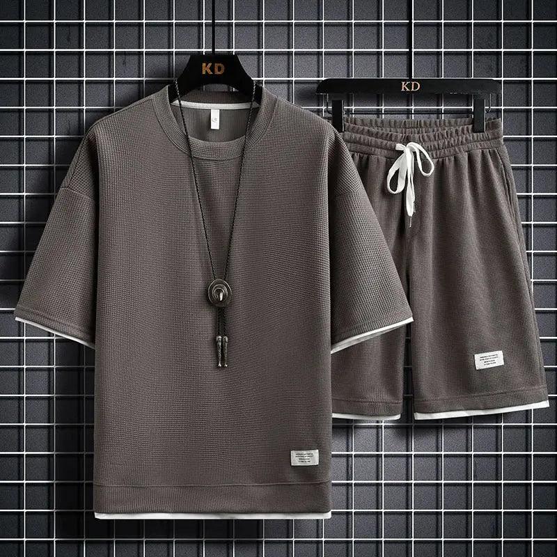 Fashion Solid Color T-Shirt Set - MRC STORETopMy StoreFashion Solid Color T-Shirt Set - MRC STOREMRC STORECJDS147917643QJGrey ApricotS