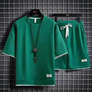 Fashion Solid Color T-Shirt Set - MRC STORETopMy StoreFashion Solid Color T-Shirt Set - MRC STOREMRC STORECJDS147917619SHGreenS