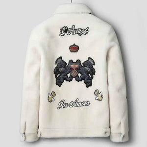 Fashionable White Grain Lamb Fur Jacket - MRC STOREJacketsMy StoreFashionable White Grain Lamb Fur JacketMRC STORECJZP171036304DWWhite2XL