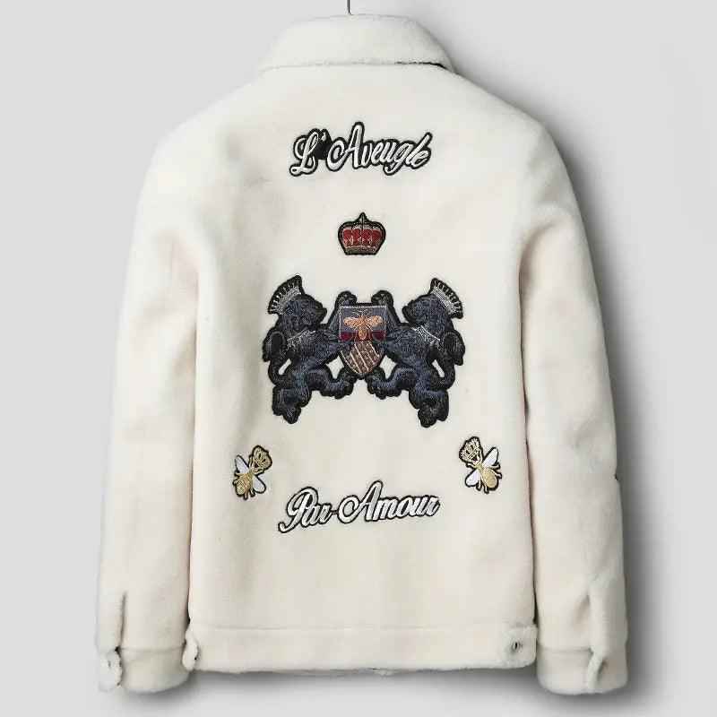 Fashionable White Grain Lamb Fur Jacket - MRC STOREJacketsMy StoreFashionable White Grain Lamb Fur JacketMRC STORECJZP171036304DWWhite2XL