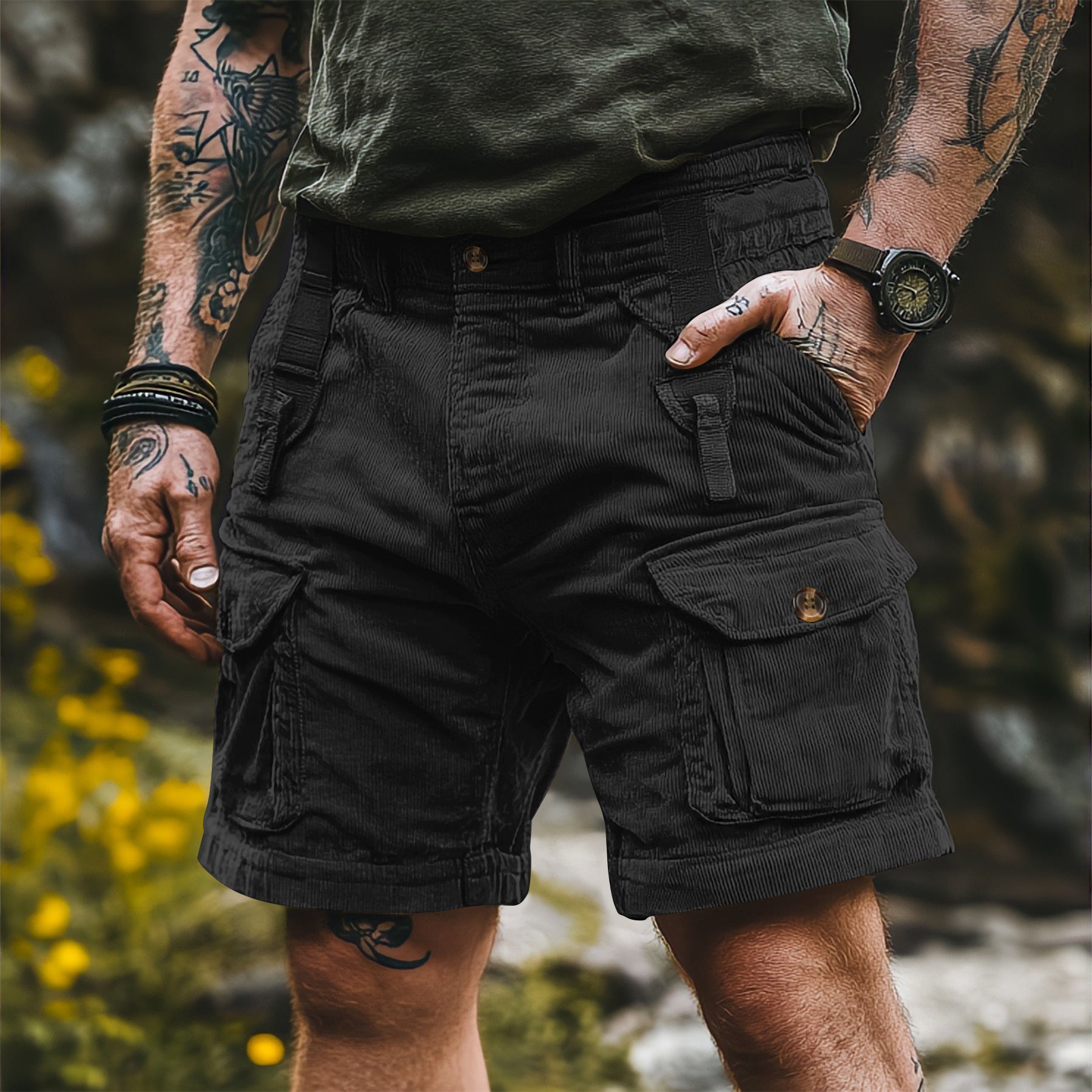 Men’s Casual Shorts - Multi-Pocket Overalls My Store  29.54