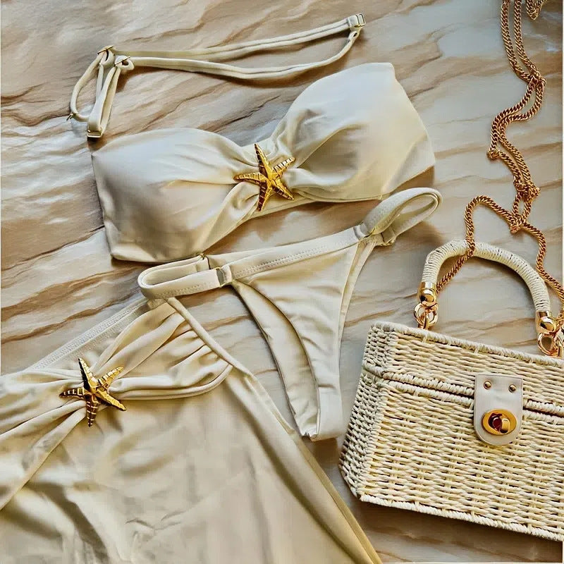 Women’s Split Swimsuit - Solid Color Three-Piece My Store  27.99