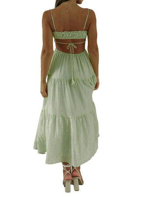 Female Hollow Backless Stitching Big Swing Dress – Elegant Sling Style Dress - MRC STOREDressMy StoreFemale Hollow Backless Stitching Big Swing Dress – Elegant Sling Style Dress - MRC STOREMRC STORECJLY202033531EVBlackL