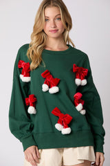 Festive Christmas Bowknot Long Sleeve Sweatshirt - Casual Holiday Style - MRC STORE