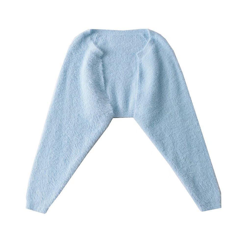 Furry Long Sleeve Cropped Cardigan – Loose Fit - MRC STORESweaters & HoodiesMy StoreFurry Long Sleeve Cropped women's Cardigan Sweater – Soft Loose Fit Blouse Coat - MRC STOREMRC STORECJMY219455012LOLight BlueM