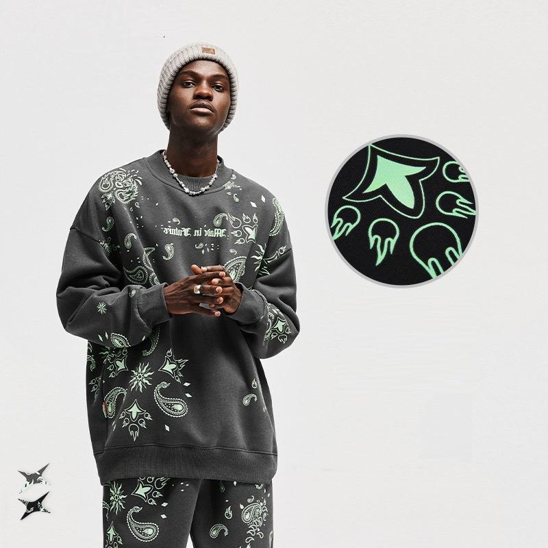 Glow Night Cashew Flower Printing Fleece Sweater - MRC STORETopMy StoreGlow Night Cashew Flower Printing Fleece Sweater - MRC STOREMRC STORECJMS157932902BYBlackL