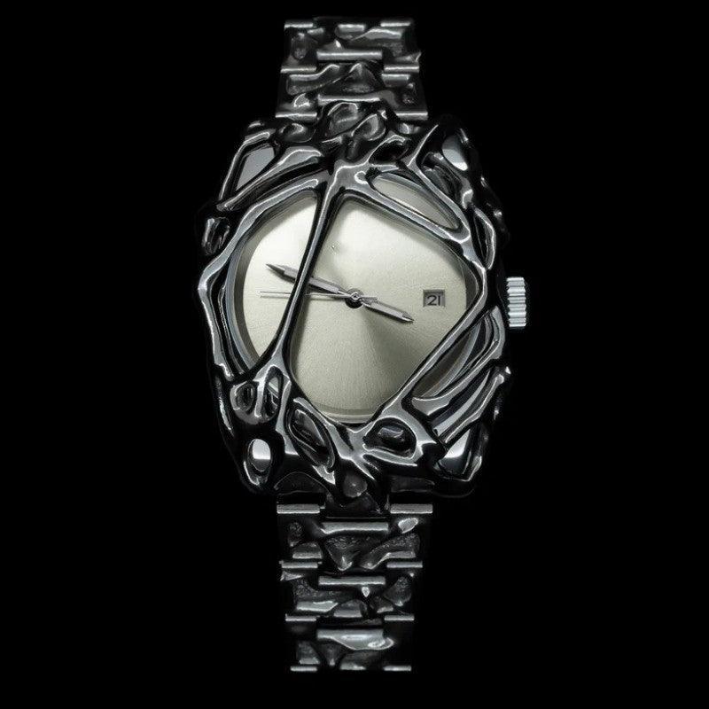 Gothic Stainless Steel Wristwatch - Pipe Style with Sapphire Crystal - MRC STORE