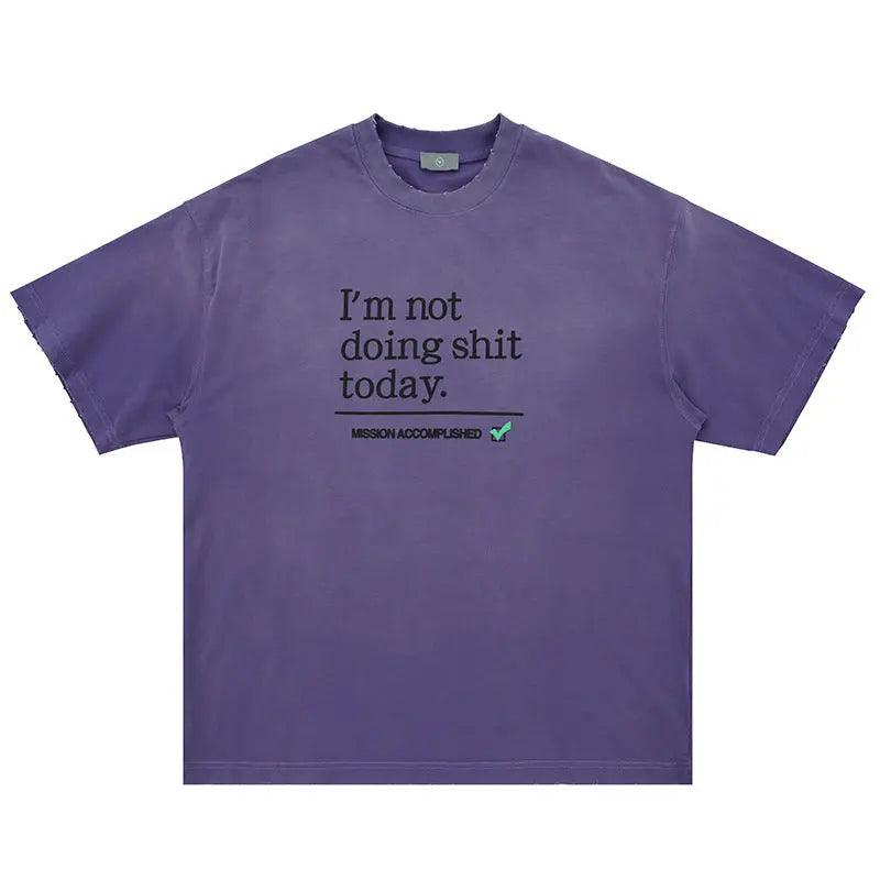 Heavy Washed Letter Print T shirt - MRC STORETopMy StoreHeavy Washed Letter Print T shirt - MRC STOREMRC STORECJYH206147102BYPurpleL