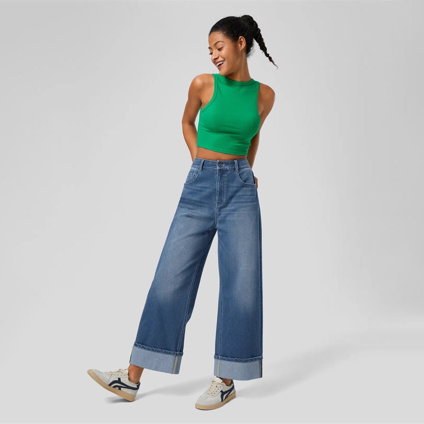High - Waisted Jeans - Wide Leg Dark Blue - MRC STOREbottomsMy StoreWomen’s High - Waisted Jeans - Wide Leg Dark Blue My Store MRC STORECJNZ238426303CXDark BlueL