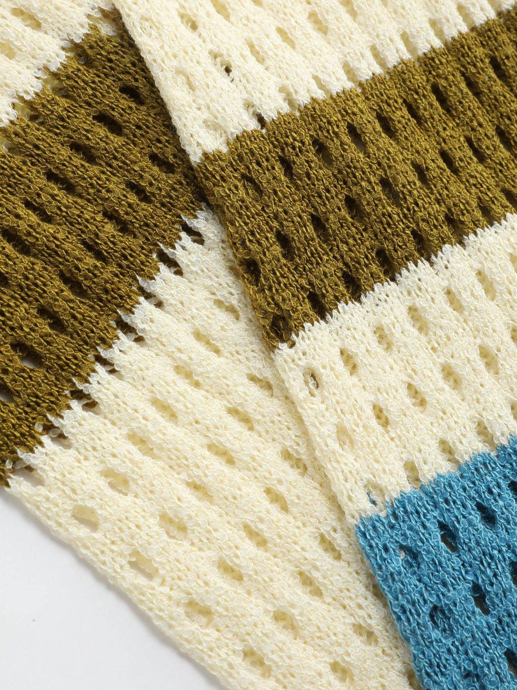 Hollow Knit Sweater – Contrast Color, Long Sleeve - MRC STORESweaters & HoodiesMy StoreContrasting Color Hollow Knit Sweater – Short Waist Long - Sleeved Women’s Fashion - MRC STOREMRC STORECJWY1780677-Yellow-LYellowL