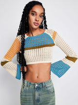 Hollow Knit Sweater – Contrast Color, Long Sleeve - MRC STORESweaters & HoodiesMy StoreContrasting Color Hollow Knit Sweater – Short Waist Long - Sleeved Women’s Fashion - MRC STOREMRC STORECJWY1780677-Yellow-LYellowL