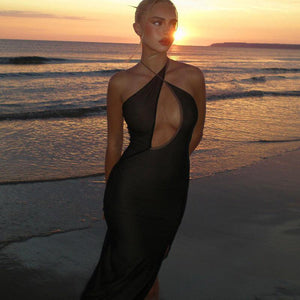 Hollow Mesh Lace - Up Slit Dress – Evening Wear - MRC STOREAccessoriesMy StoreHollow Mesh Lace - up Slim Slit Dress - Bold and Elegant Evening Wear - MRC STOREMRC STORECJLY1791114-Black-LBlackL