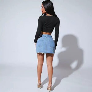 Irregular Denim Short Skirt – Stylish & Trendy for Petite Sizes - MRC STOREskirtMy StoreIrregular Denim Short Skirt – Stylish & Trendy for Petite Sizes My Store MRC STORECJQZ232518708HSDark BlueM