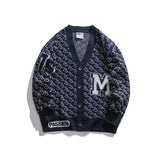 Jacquard Letter V - Neck Fashion Cardigan Sweater - MRC STORETopMy StoreJacquard Letter V - Neck Fashion Cardigan Sweater - MRC STOREMRC STORECJYH149541312LONavy Blue2XL