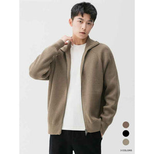 Korean Loose Turtleneck Zip - Up Knit Cardigan - MRC STORESweaterMRC STOREKorean Loose Turtleneck Zip - Up Knit CardiganMRC STORECJYD263219614NMBlack2XL