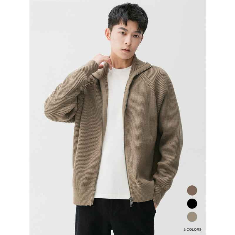 Korean Loose Turtleneck Zip - Up Knit Cardigan - MRC STORESweaterMRC STOREKorean Loose Turtleneck Zip - Up Knit CardiganMRC STORECJYD263219614NMBlack2XL