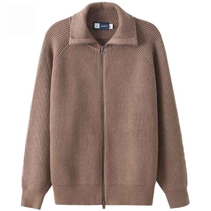 Korean Loose Turtleneck Zip - Up Knit Cardigan - MRC STORESweaterMRC STOREKorean Loose Turtleneck Zip - Up Knit CardiganMRC STORECJYD263219604DWBrown2XL