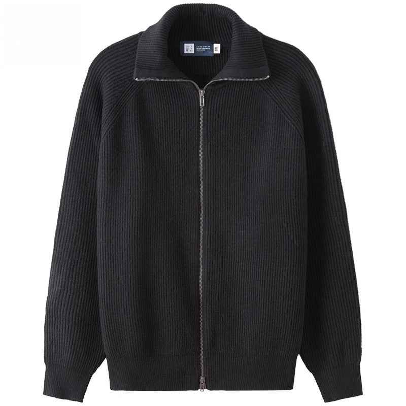 Korean Loose Turtleneck Zip - Up Knit Cardigan - MRC STORESweaterMRC STOREKorean Loose Turtleneck Zip - Up Knit CardiganMRC STORECJYD263219614NMBlack2XL