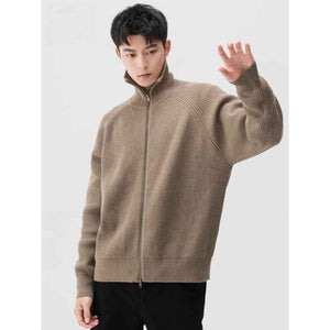 Korean Loose Turtleneck Zip - Up Knit Cardigan - MRC STORESweaterMRC STOREKorean Loose Turtleneck Zip - Up Knit CardiganMRC STORECJYD263219614NMBlack2XL
