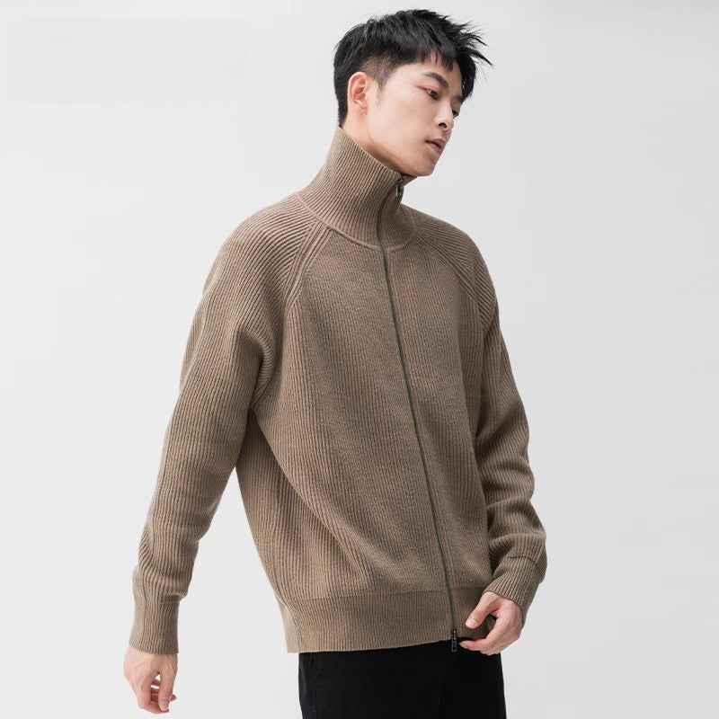 Korean Loose Turtleneck Zip - Up Knit Cardigan - MRC STORESweaterMRC STOREKorean Loose Turtleneck Zip - Up Knit CardiganMRC STORECJYD263219614NMBlack2XL
