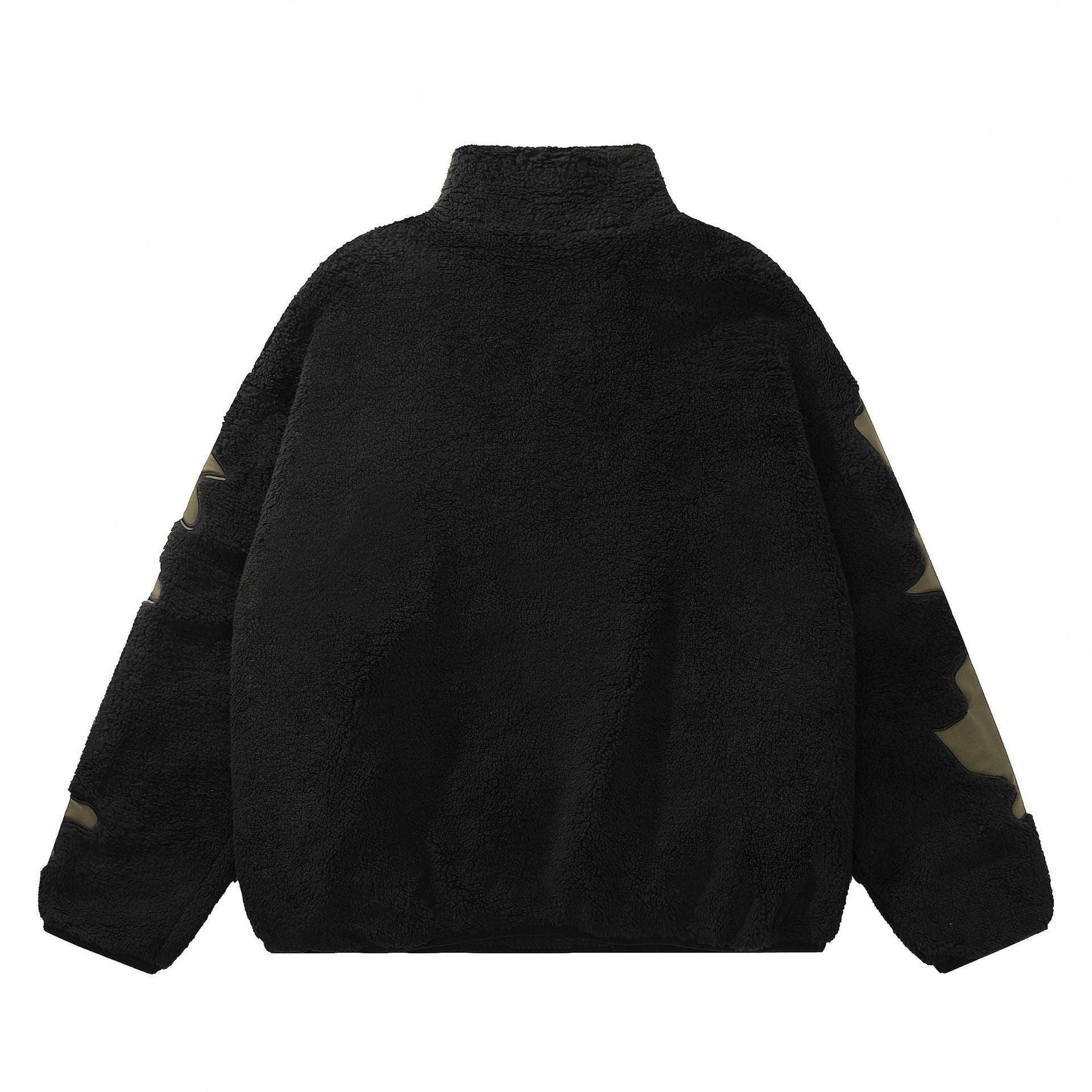 Lamb Wool Stitching Skeleton Embroidered Cotton - MRC STORETopMy StoreLamb Wool Stitching Skeleton Embroidered Cotton - Padded Winter Coat - American Retro Style - MRC STOREMRC STORECJPK196376905EVBlackL