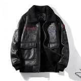 Lambswool Fleece - lined Suede Jacket - MRC STORETopMy StoreBlack leather jacket with patches and branding on a white backgroundMRC STORECJYD201533504DWBlack2XL