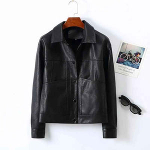 Lapel Small Leather Coat - MRC STORETopMy StoreLapel Small Leather CoatMRC STORECJYD210865803CXBlack Zipper2XL