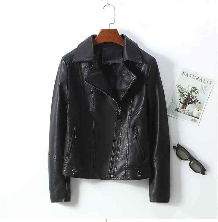Lapel Small Leather Coat - MRC STORETopMy StoreLapel Small Leather CoatMRC STORECJYD210865803CXBlack Zipper2XL
