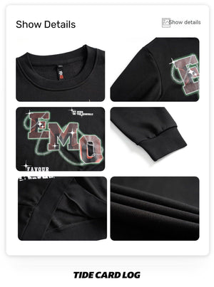 Letter Print Crew Neck Sweater – Long Sleeve - MRC STORESweaters & HoodiesMy StoreFashion Letters Printed Long Sleeve Crew Neck Sweater - Hip Hop Style Pullover in Black & Gray - MRC STOREMRC STORECJWY197826802BYBlackL