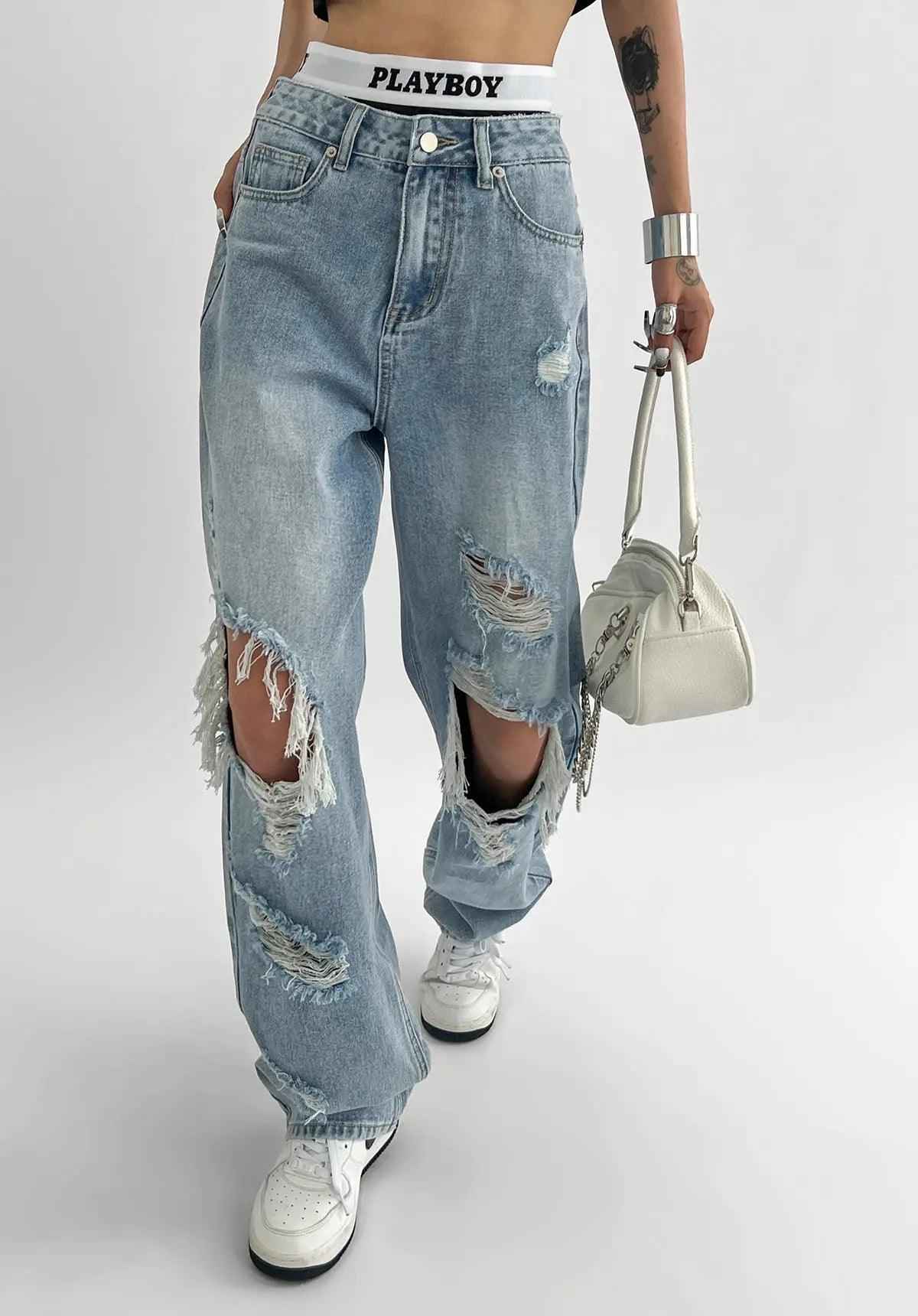 Light Blue Ripped jeans - MRC STOREbottomsMy StoreLight Blue Ripped jeansMRC STORECJNZ195491203CXLight BlueL