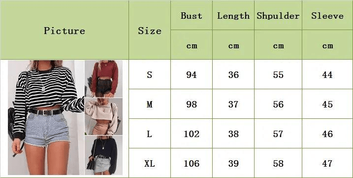 Long Sleeve Crop Top T-Shirts - MRC STOREtopMRC STORELong Sleeve Crop Top T-Shirts - MRC STOREMRC STORECJNSSYCS08259-Stripes-LStripesL