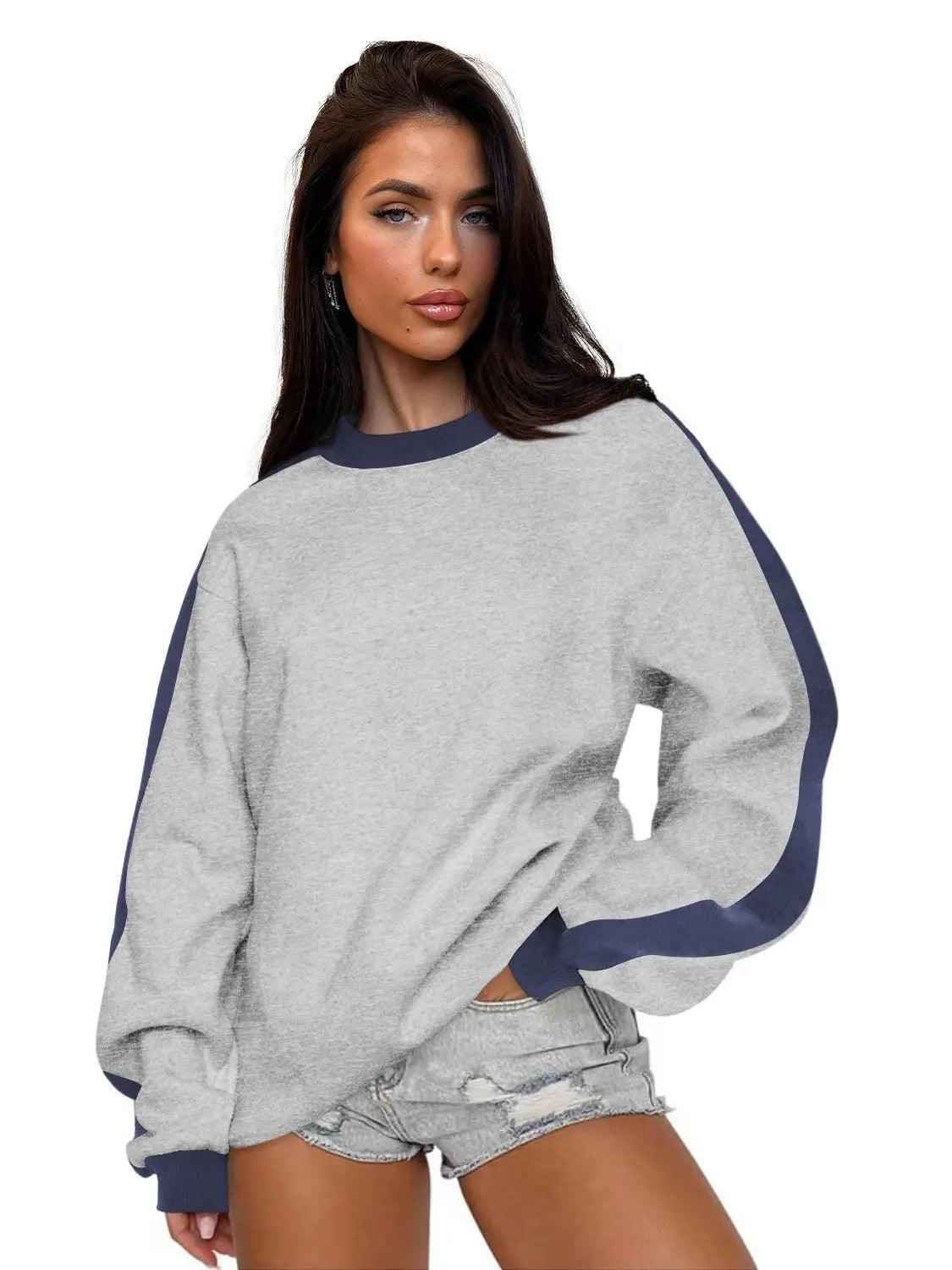 Long Sleeved Sweater - MRC STORESweaters & HoodiesMy StoreLong Sleeved SweaterMRC STORECJWY208813311KPFlower Gray Gray BlueL