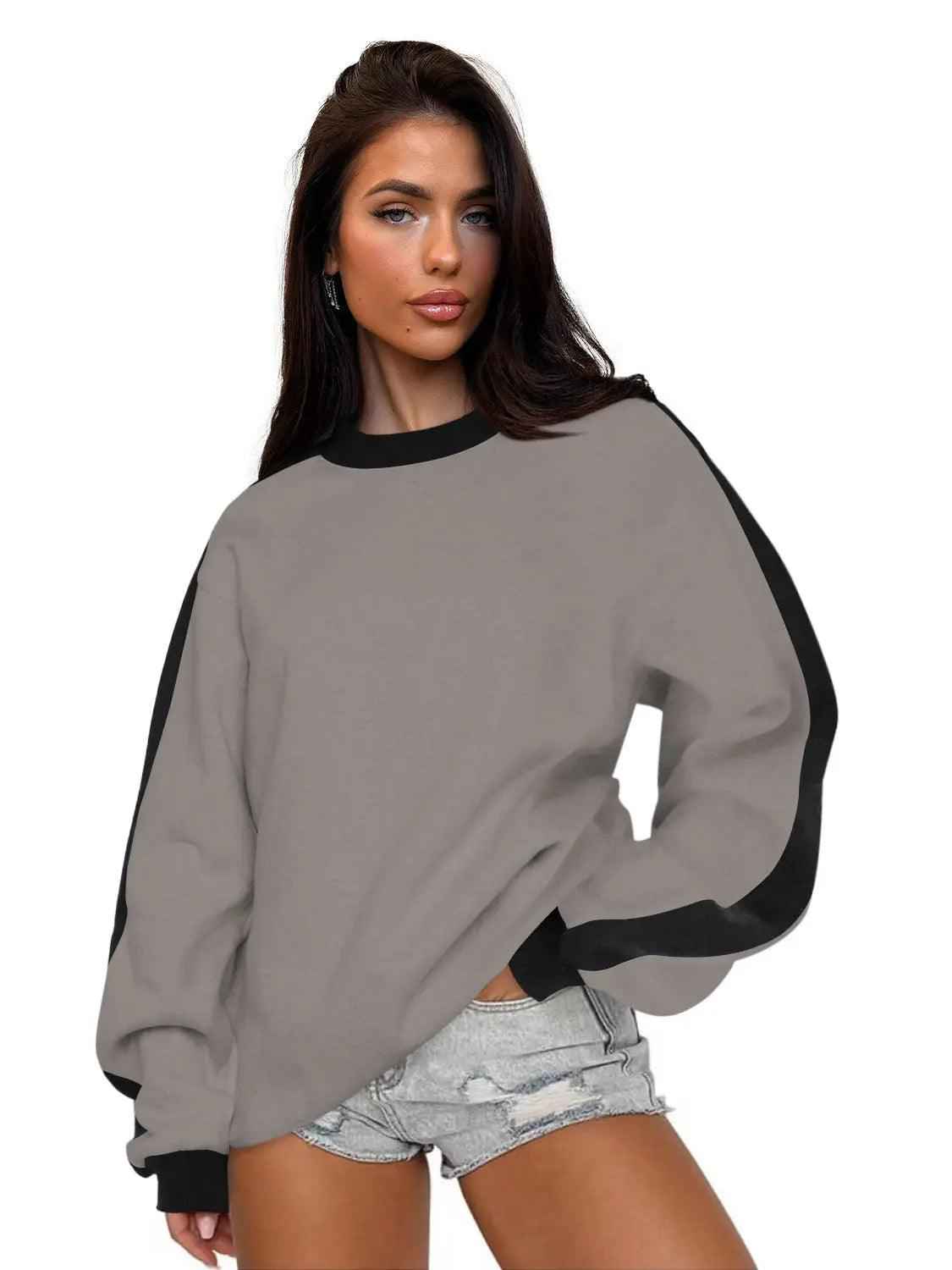 Long Sleeved Sweater - MRC STORESweaters & HoodiesMy StoreLong Sleeved SweaterMRC STORECJWY208813319SHCoffee Gray BlackL