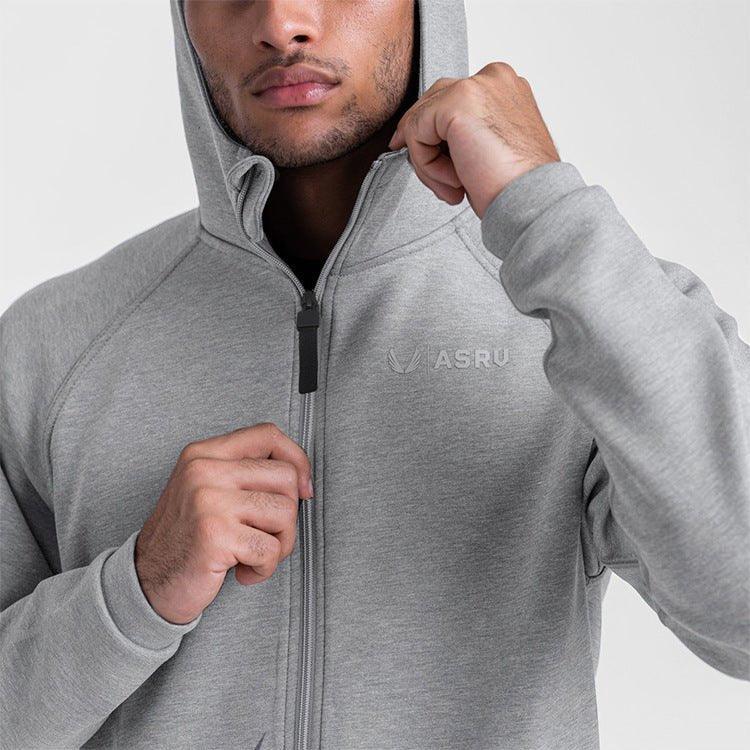 Loose Fit Cotton Hoodie with Zipper and Hood – Available in White, Gray, and Black - MRC STORE