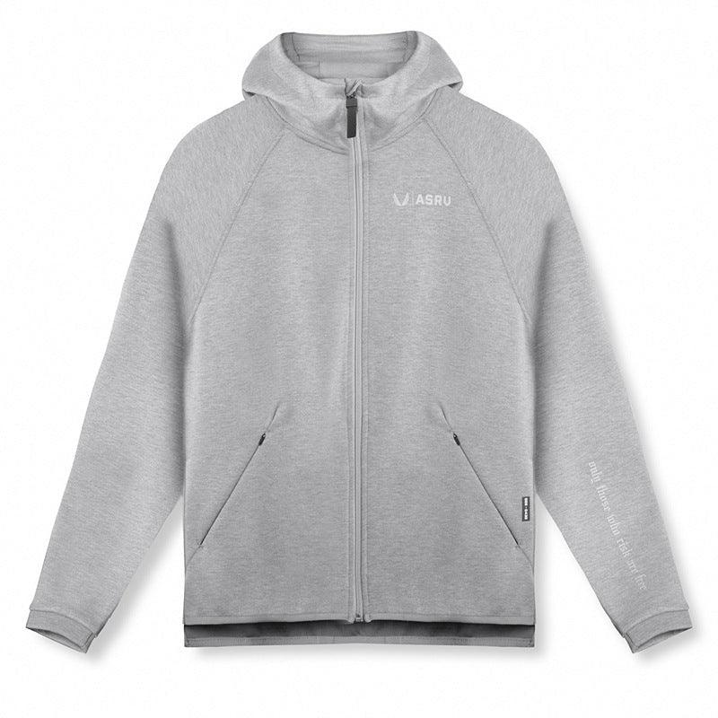 Loose Fit Cotton Hoodie with Zipper and Hood – Available in White, Gray, and Black - MRC STORE