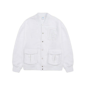 Loose Fit Letter Embroidered Baseball Jacket – Thick & Stylish - MRC STORE