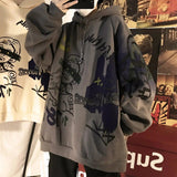 Loose Hooded Sweater with Geometric Print - MRC STORETopMy StoreLoose Hooded Sweater with Geometric Print - MRC STOREMRC STORECJYH115829804DWDark gray2XL