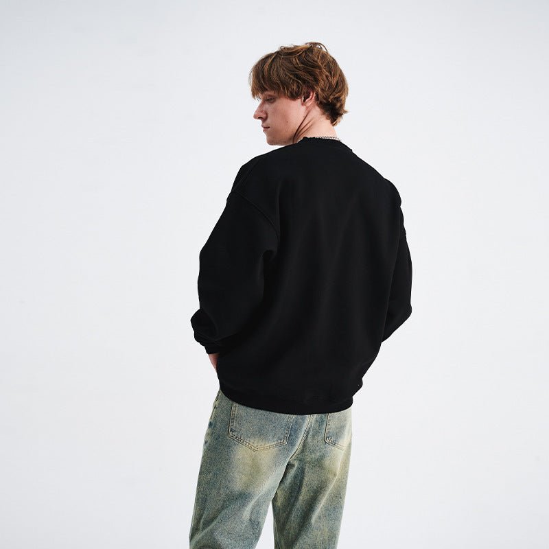 Loose Trendy Round Neck Long Sleeve Sweater - MRC STORESweaters & HoodiesMRC STORELoose Trendy Round Neck Long Sleeve SweaterMRC STORECJWY229521902BYBlackL